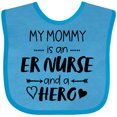 thumbnail image 3 of Inktastic My Mommy is an Er Nurse and a Hero Boys or Girls Baby Bib, 3 of 4