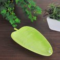 thumbnail image 3 of Northlight 10.5" Chartreuse Textured Ceramic Banana Leaf Display Tray - Green, 3 of 3