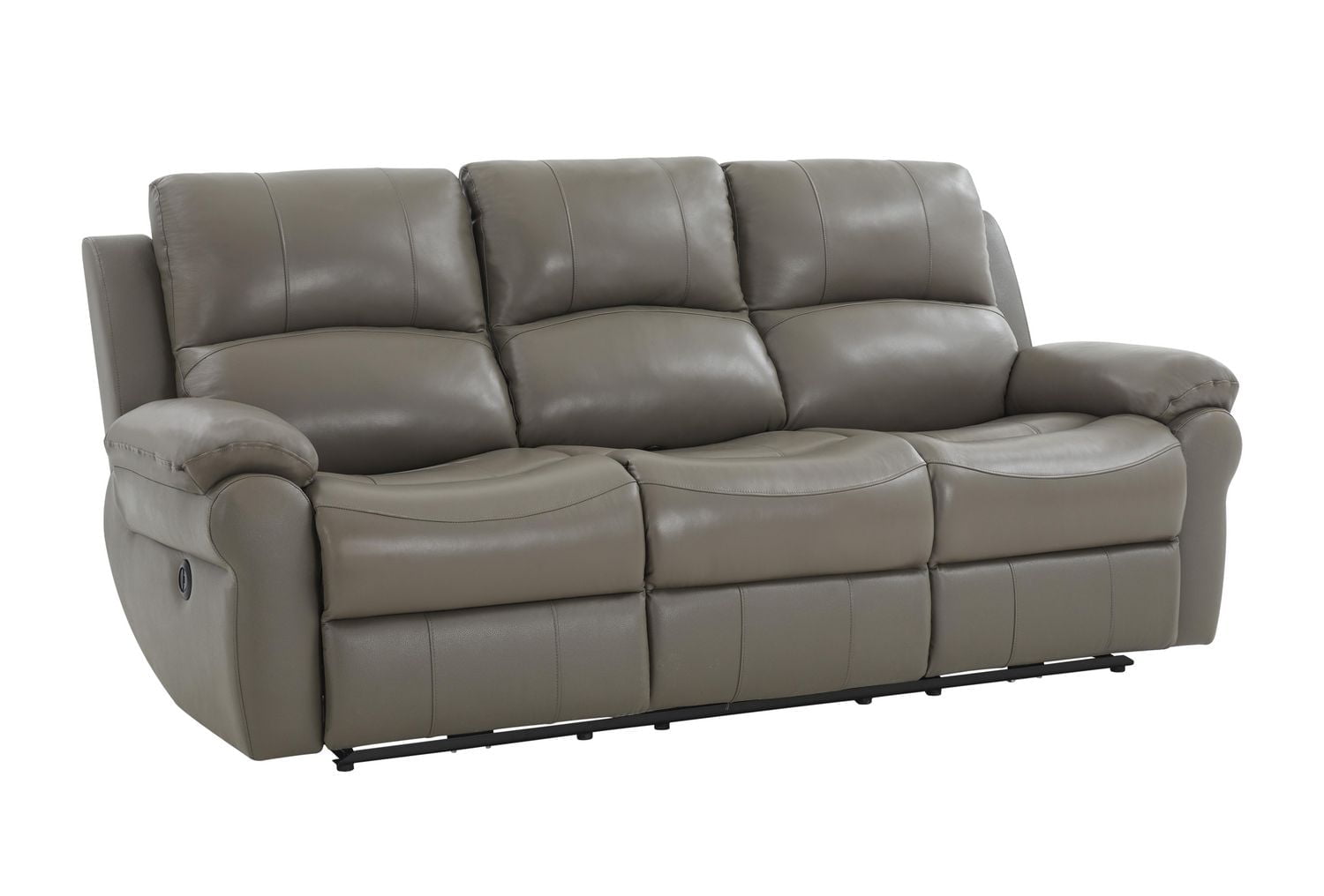 K-Living Danica high-grade leather Sofa in Grey with USB outlet, Wireless charger, drop down tray and cup holders