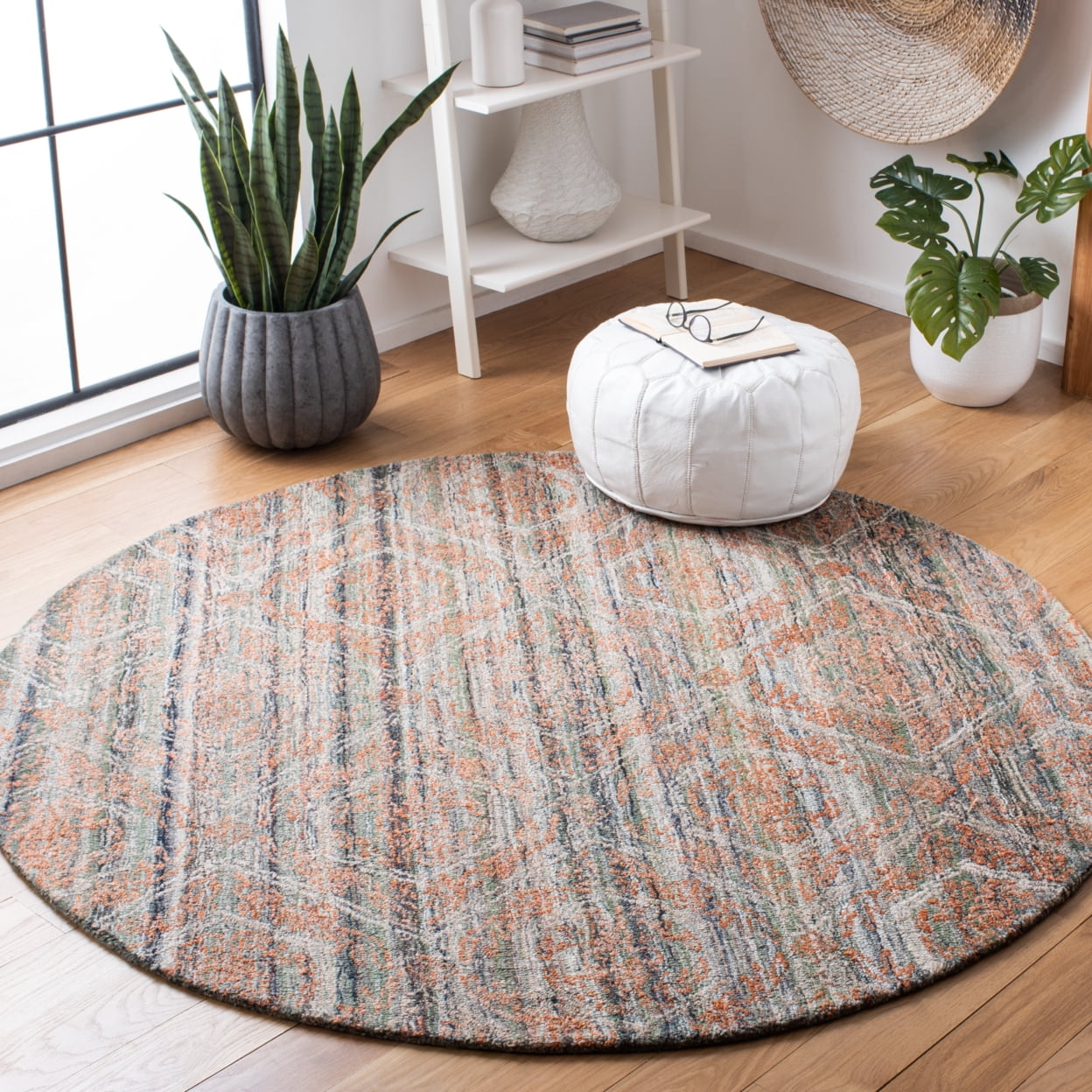 SAFAVIEH Marquee Esmond Geometric Area Rug, Grey/Rust, 8' x 10'