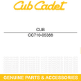 thumbnail image 4 of CUB CADET 710-05388 Screw 60 48 Recon SZ48 LZ54 Tank S6032-D 01005388 OEM, 4 of 7