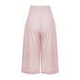 thumbnail image 6 of Blmnix Trendy Pants for women Cotton Linen Gray Cropped Wide-Leg Gaucho High Palazzo Juniors Pants Casual, 6 of 6