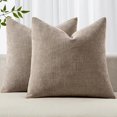 thumbnail image 1 of Chenchen Pack of 2 Decorative Throw Pillow Covers Soft Chenille Throw Pillows Solid Textured Cushion Covers for Couch Sofa Bedroom Living Room 20x20 Inch,Light Taupe, 1 of 1