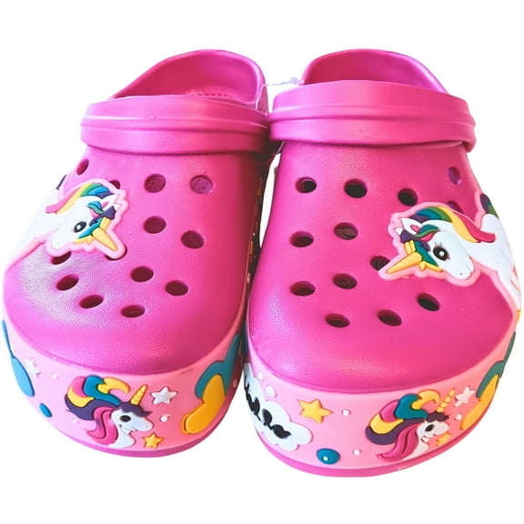 Loonyx Kids Unicorn Clog Slippers for Girls, Toddler Size 12, Pink