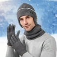 thumbnail image 2 of Winter Knitted Wool Scarf Hat Gloves Set Warm Velvet Padded Accessories for Cold Weather Comfort, 2 of 3