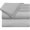 thumbnail image 7 of Extra Deep Pocket 4 Piece Bed Sheet Set – Super Deep Fitted Sheet Fits Mattress from 18-24 inces Depth – Double Brushed Microfiber Sheets with 2 Pillow Cases, Twin XL, Silver, 7 of 7
