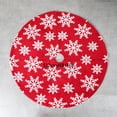 thumbnail image 2 of Mouliraty Red Christmas Tree Skirt with White Snowflake Pattern Design, 35.42 inches/48.03 inches, Perfect for Christmas Decorations and Gifts, 2 of 7