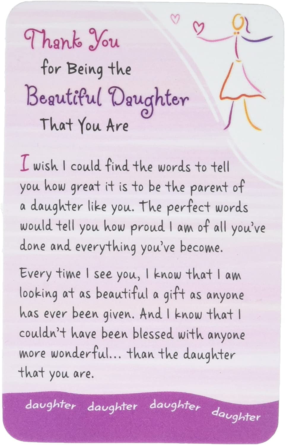 Wallet Card: Thank You for Being the Beautiful Daughter That You Are, 2 ...