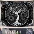 thumbnail image 2 of Tree of Life Tapestry Black and White starry Tapestry Aesthetic Wall Hanging Tapestries Home Decor for Bedroom, Living Room, Dorm (60×80 Inches), 2 of 6