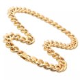 thumbnail image 4 of EOEMY 12/15mm Heavy Polished Women Men Chain Curb Stainless Steel Necklace Or Bracelet-Gold-15mm-40Inch Or 101Cm, 4 of 7