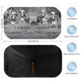 thumbnail image 2 of Baile de la Familia Esqueleto Espeluznante Sombrilla Solar para Auto - Protector de Parabrisas Plegable | Cortina Solar Delantero | Bloqueo UV y Aislamiento de Calor 133x73cm, 2 of 6