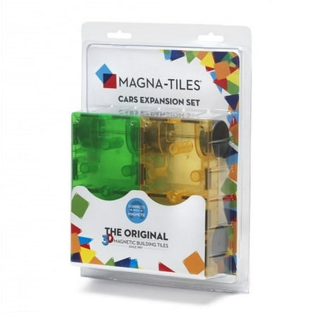 MAGNA-TILES Cars 2pc Expansion Set: Green &#38; Yellow