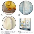 thumbnail image 3 of Designart "Yellow Duck in Bathroom Dip III" Animals Wall Art - Modern Blue Coyote Hallway Wall Art Decor, 3 of 6