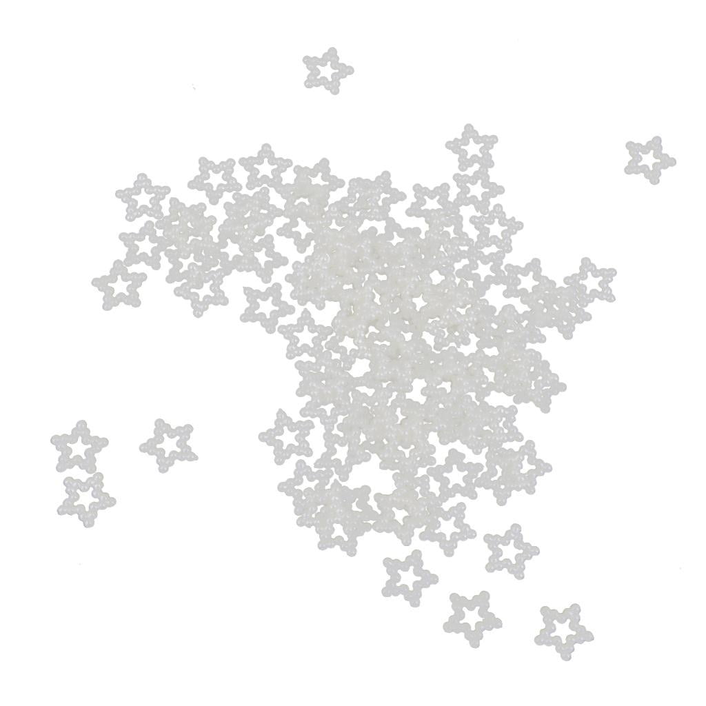 100 Pearl Stars Cabochon Flatback Embellishment Craft