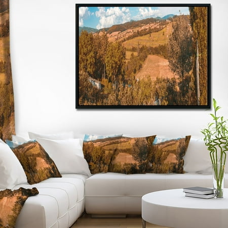 - DESIGN ART Designart 'Orange Autumn Mountains Tuscany' Landscape Print Wall Framed Canvas Artwork