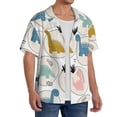 thumbnail image 4 of Wukai Cute Dinosaurs Men's Casual Short-Sleeve Button Down Shirt - Lightweight Summer Dress Shirt for Daily Wear-Small, 4 of 7