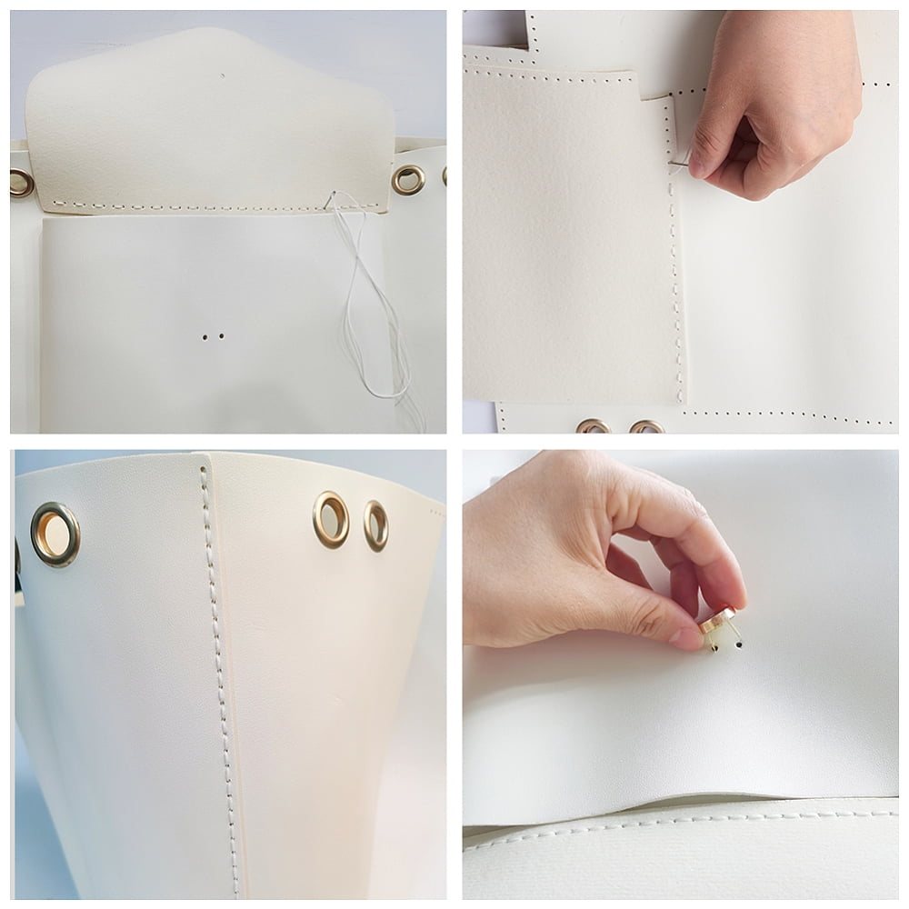 DIY PU Leather Bag Making Kit White Large Tote Bag Making Kit DIY PU Leather Shoulder Bag DIY Sewing kit with Bag Sewing Kit