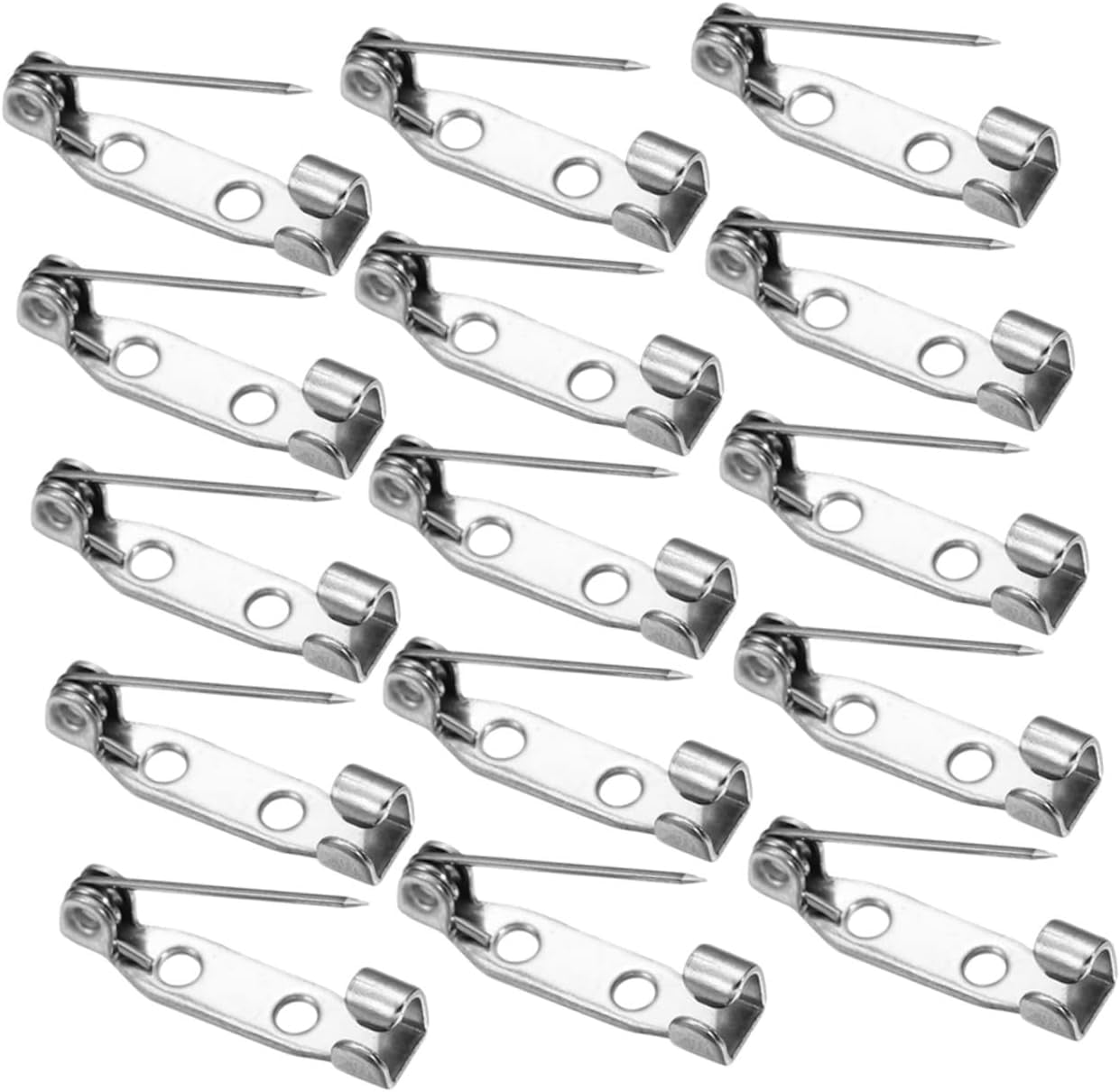 SLGHLSAHG 1200 Pcs Silver Safety Pin Badge Bar Clasps for Jewelry Making Jewelry Tone Pin Backs Clasp Safety for Brooch Pin Backs Clasp Locking Pin Back Alloy Blanket Metal A49402