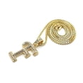 thumbnail image 2 of Unique Fashion 21 Unisex Stone Filled Initial Alphabet Letter Pendant 2mm 24" Box Chain Necklace, 2 of 3