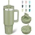 thumbnail image 1 of WWS-40 oz Insulated Tumbler with Lid and Straw Stainless Steel Tumblers Cup with Handle for Women and Men,Sage, 1 of 4