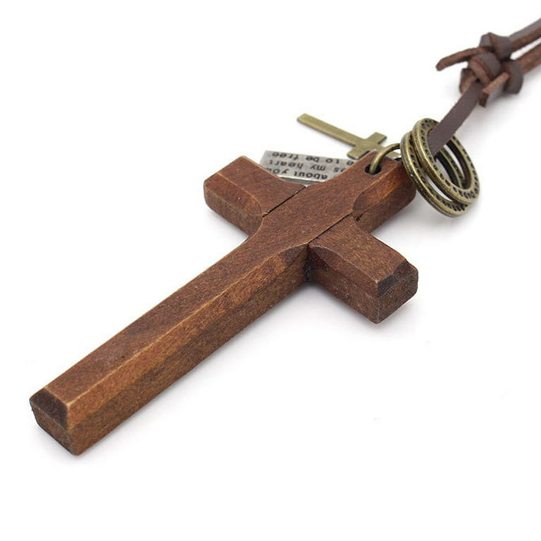 Cross Pendant Necklace Accessory Wood Cross Pendant Necklace for