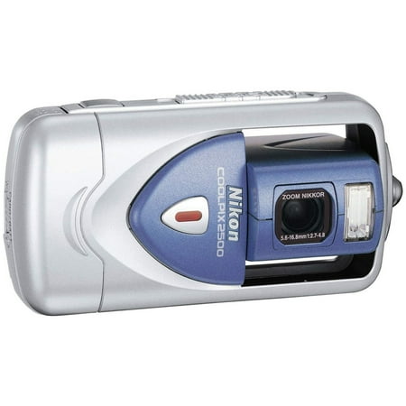 Nikon Coolpix 2500 2 Megapixel Compact Camera, Silver, Blue