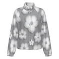 thumbnail image 5 of Jackets for Women Winter Coat Jackets Flannel Stand Collar Jacket(Gray Floral Pattern Print,Size:S-4XL), 5 of 7