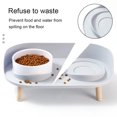 thumbnail image 3 of Food Feeders Pet Cat Double Bowls Feeder Adjustable Height Cats Dogs Drinker Water Bowl Dish Elevated Feeding Kitten Supplies ShopWise Round, 3 of 21
