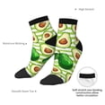 thumbnail image 3 of Honeii Avocado Green Striped Print Comfortable Adult Crew Socks,Sport Running Calf Socks,for Daily Wear, Sports, and Casual Outfits, 3 of 3
