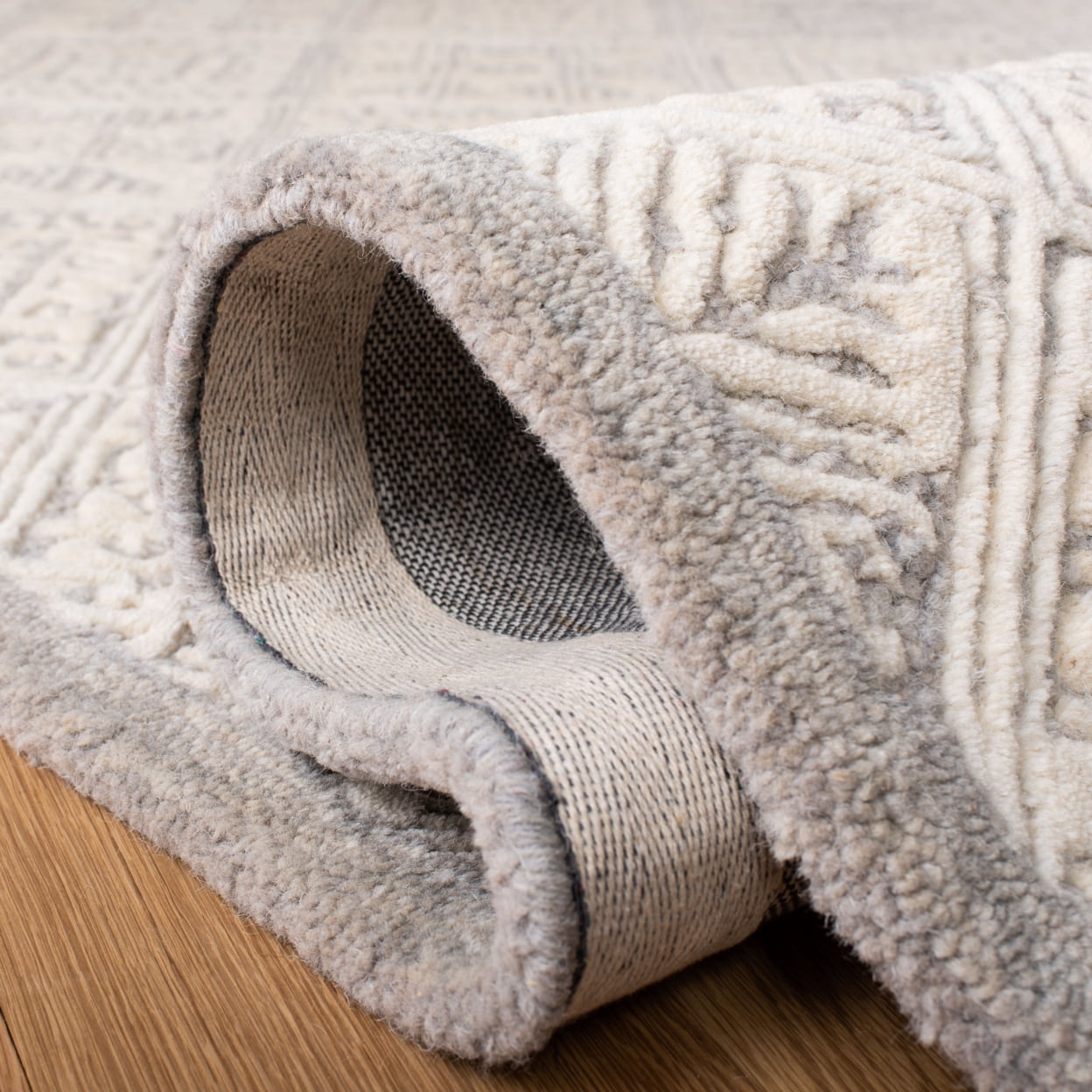 SAFAVIEH Glamour Drummond Geometric Wool Area Rug, Grey/Ivory, 8' x 10'