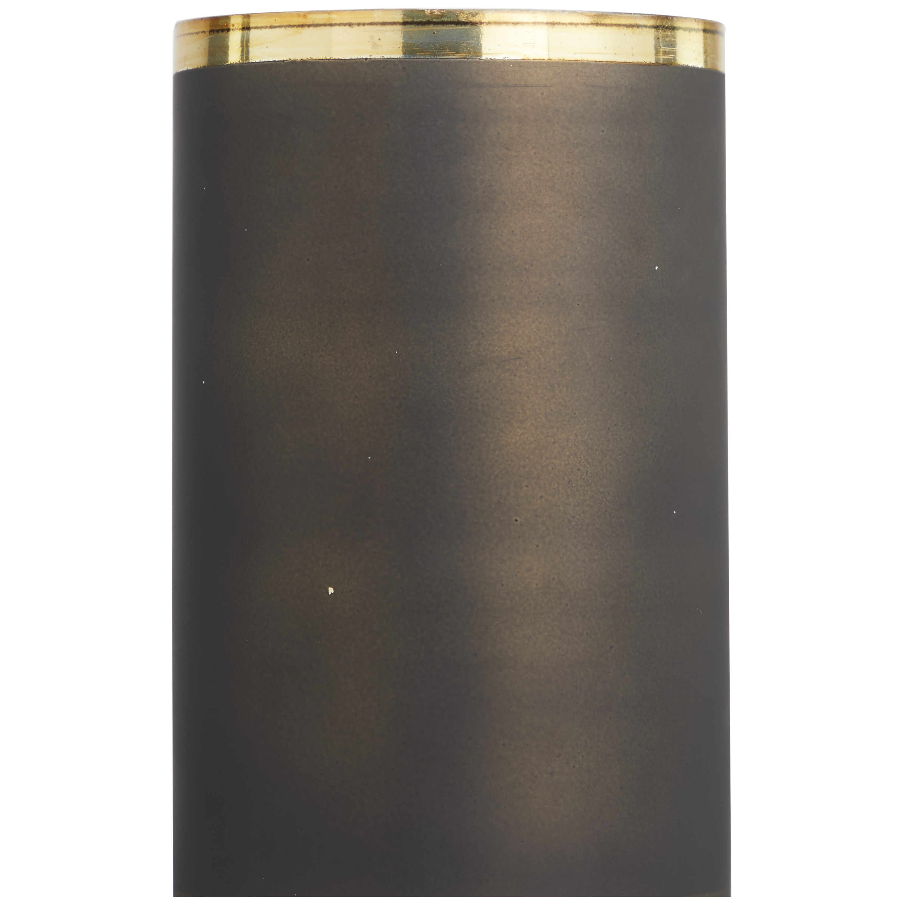 DecMode Bronze Glass Colorblock Candle Holder with Gold Accents and Textured Silver Base