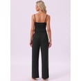 thumbnail image 4 of DARING DIVA Women's Pajama Set Cami Jersey Knit Adjustable Spaghetti Strap Pants XS Black, 4 of 7