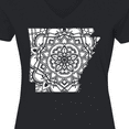 thumbnail image 4 of Inktastic Arkansas Silhouette Mandala Women's V-Neck T-Shirt, 4 of 5