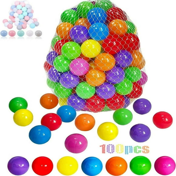 Ball Pit Balls 100 Count for Kids Soft Plastic Balls for Ball Pit 2.2 Crush Proof Pit Balls BPA Free Non-Toxic for Kids Toddlers Party Decoration Balls