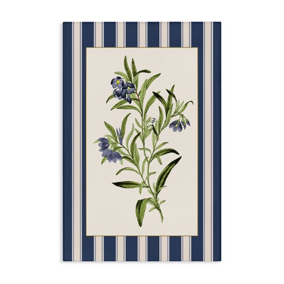 Stupell Industries Traditional Vintage Plant over Stripes Canvas Art, 16 x 24, by Corinne Haig