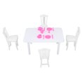 thumbnail image 1 of Dollhouse Dining Table Chair Set Simulation Innovative Decorative 1:16 Scale Miniature Dining Table Chair for Kids Type 1, 1 of 5
