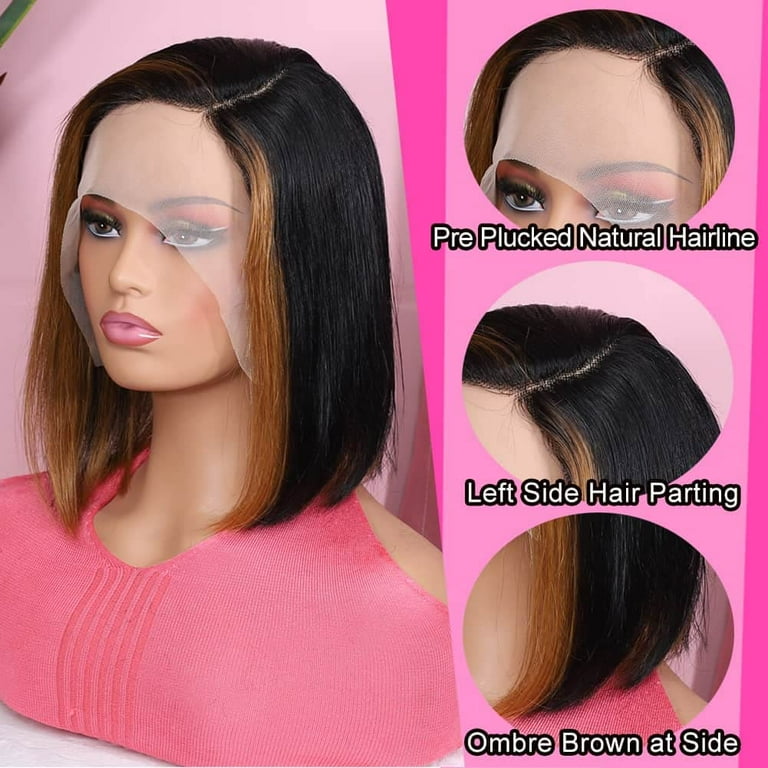 Bob wig top left side part