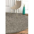 thumbnail image 2 of Well Woven Madison Shag Plain Modern Solid Grey 7'10" Round Thick Area Rug, 2 of 3