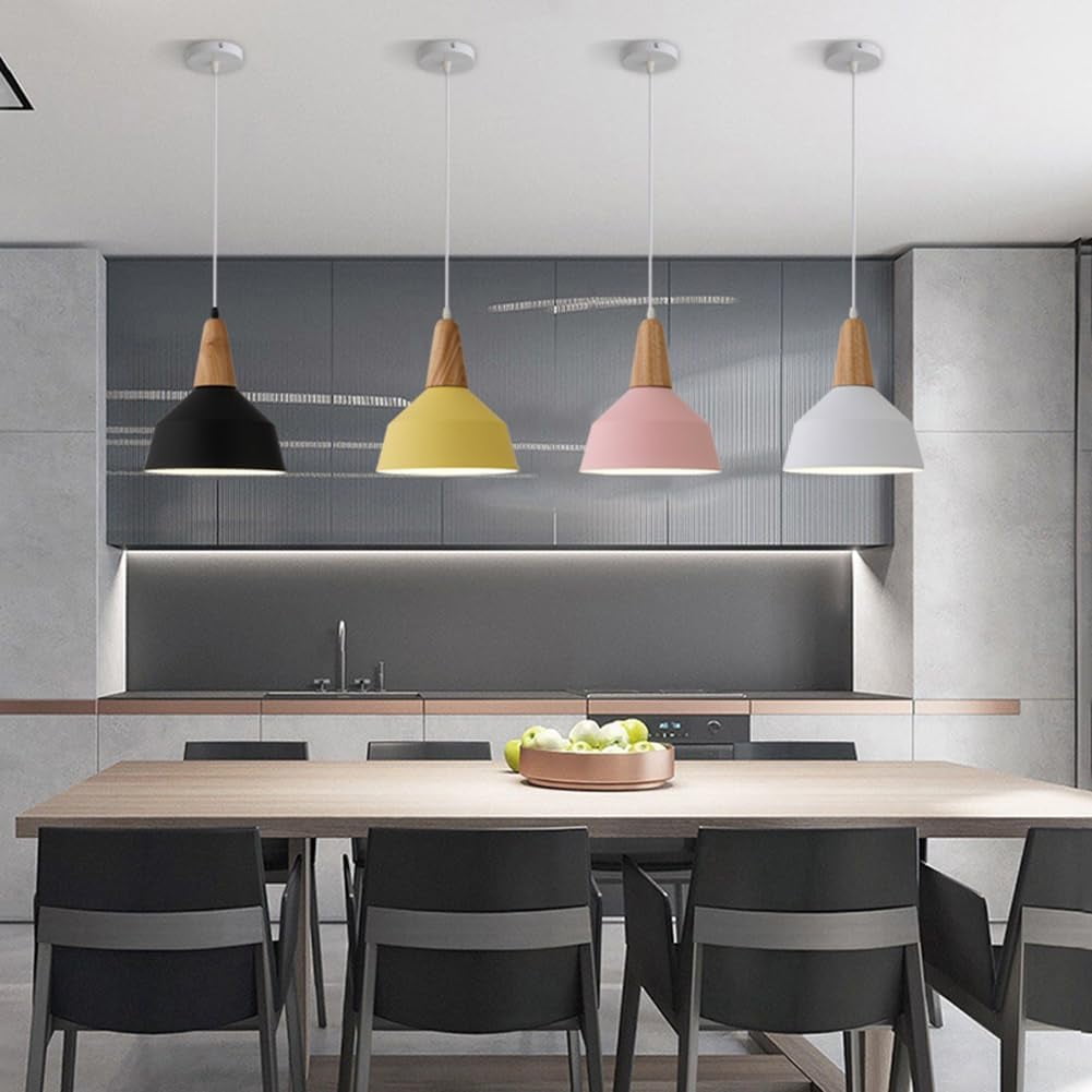 Small Simple Vintage Pendant Lighting for Kitchen Sink, Mini Colorful Metal Pendant Light for Dining Room, Farmhouse Pendant Lamp, Rustic Retro Pendant Light Fixture for Kitchen Island