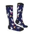 thumbnail image 3 of Fotbe Lama in Space print Women's Men's Novelty Crew Socks Cotton Socks Knee High Socks for Walking,Running,Nurses,Pregnancy, 3 of 9