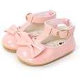 thumbnail image 3 of Baby Girls Shoes Mary Jane Flats Shoes Anti-Slip Soft Rubber Sole Toddler First Walkers Princess Dress Shoes, 3 of 6