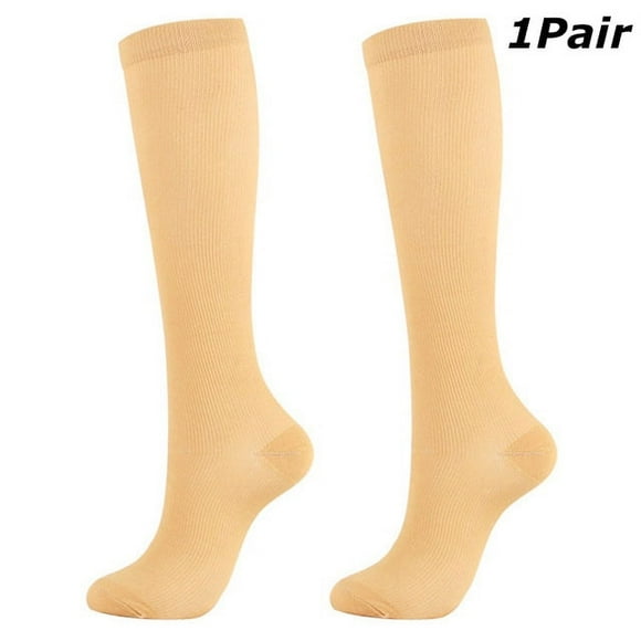 1 Pair Pressure Compression Socks Leg Support Stretch Compression Socks Knee High Stockings Socks for Men Women, Helps Circulation, Anti Fatigue Pain Relief