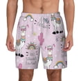 thumbnail image 2 of Picia No Drama Llama pattern Mens Swim Trunks with Compression Liner Stretch Beach Shorts Quick Dry with Zipper Pockets No-Chafing Board Shorts-3X-Large, 2 of 9