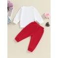 thumbnail image 4 of Arvbitana Valentine's Day Toddler Baby Boys 2Pcs Outfits Long Sleeve Letter Print Sweatshirt + Trousers 6M 9M 12M 18M 24M 3T Infant Casual Spring Fall Long Pants Sets, 4 of 9