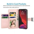 thumbnail image 5 of Wallet Card Case for iPhone 13 Pro PU Leather Wallet Case Cover [Stand Feature] with Wrist Strap and [6-Slots] ID&Credit Cards Pocket for iPhone 13 Pro 6.1 inch - Rose, 5 of 5