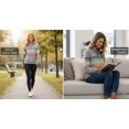 thumbnail image 7 of Moxiu Striped Quarter Zip Sweatshirt Women Long Sleeve Pullover Tops Fall Winter Stand Collar Rainbow Colorful Sweat Shirts Light Blue,L, 7 of 7