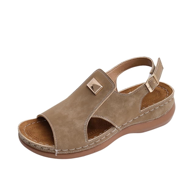 Sandalias de Cuña de las Mujeres Casuales de Moda Gruesa Parte Inferior de la Playa Estilo de la Boca de los Peces Sandalias de Verano de las Mujeres