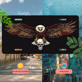 thumbnail image 5 of 1 Pcs 2D Flat License Plate Covers & Frames, Eagle with Skull For Decorative Front, Waterproof For Decoration Aluminum License Plate Covers & Frames Cover For Men Women, 12" X 6", 5 of 7