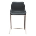 thumbnail image 3 of Magnus Counter Stool Black & Walnut Counter Stool, Modern Style, Plush and durable faux leather fabric, Plywood, Indoor Bar, 3 of 5