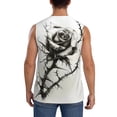 thumbnail image 4 of Balery Black And White Rose Camisetas sin mangas para hombre, absorbe la humedad y protege contra el mal olor.-XX-Large, 4 of 7